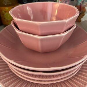 8 pcs Pink IKEA STRIMMIG dinnerware